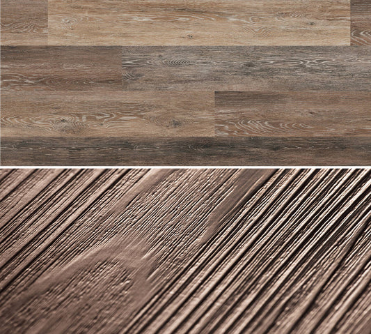 Flächenansicht des Dekors / Detailansicht der Oberflächenprägung