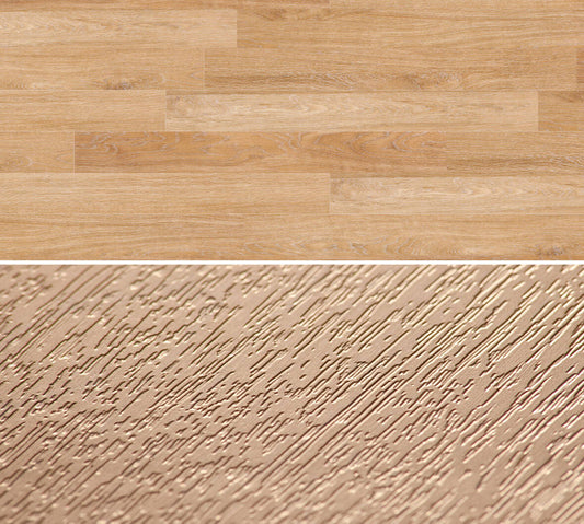 Flächenansicht des Dekors / Detailansicht der Oberflächenprägung