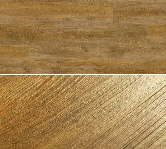 Flächenansicht des Dekors / Detailansicht der Oberflächenprägung