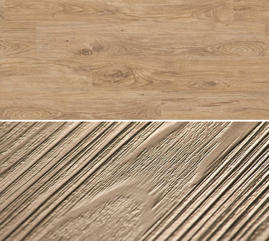 Flächenansicht des Dekors / Detailansicht der Oberflächenprägung