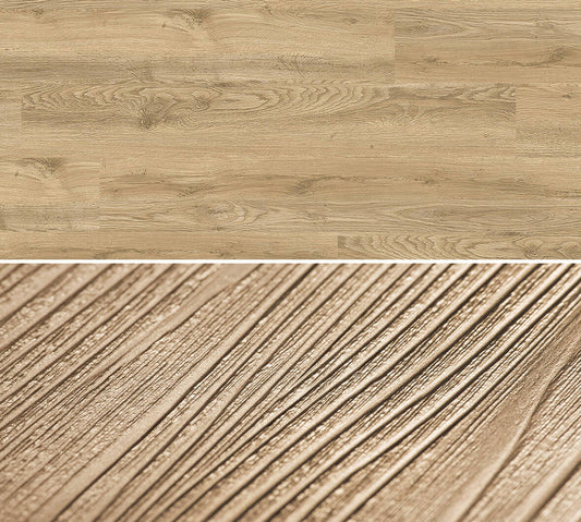 Flächenansicht des Dekors / Detailansicht der Oberflächenprägung