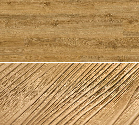 Flächenansicht des Dekors / Detailansicht der Oberflächenprägung