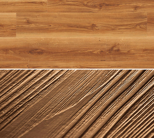 Flächenansicht des Dekors / Detailansicht der Oberflächenprägung