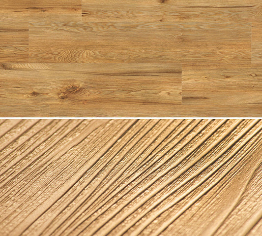 Flächenansicht des Dekors / Detailansicht der Oberflächenprägung